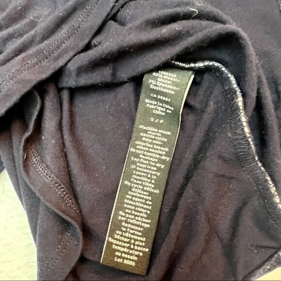 𝅺TAHARI Elements Black Top Blouse White Piping 3/4 Sleeves Size S - Picture 9 of 10